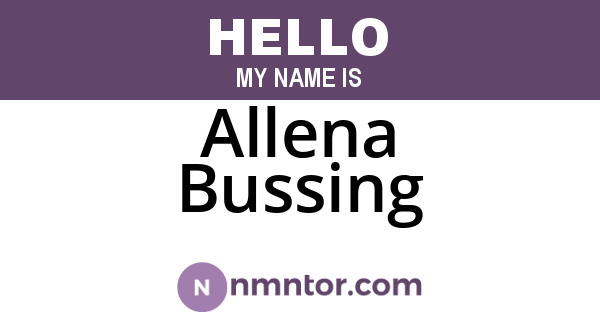 Allena Bussing