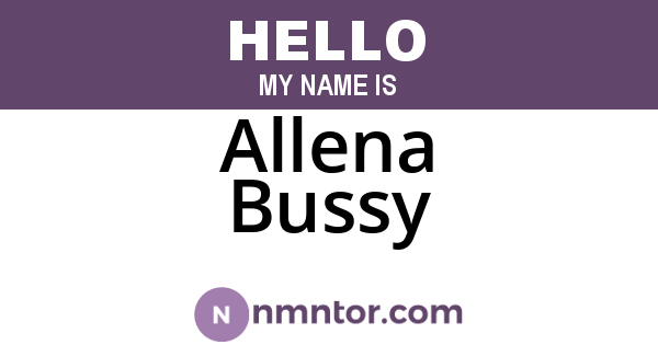 Allena Bussy