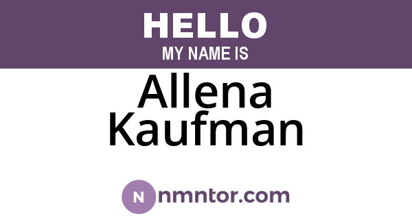 Allena Kaufman