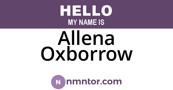 Allena Oxborrow