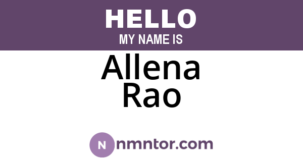 Allena Rao
