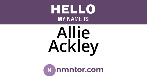 Allie Ackley