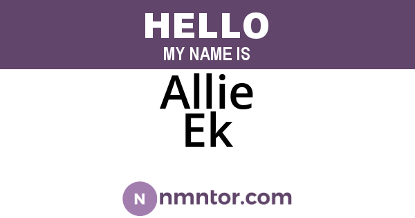 Allie Ek