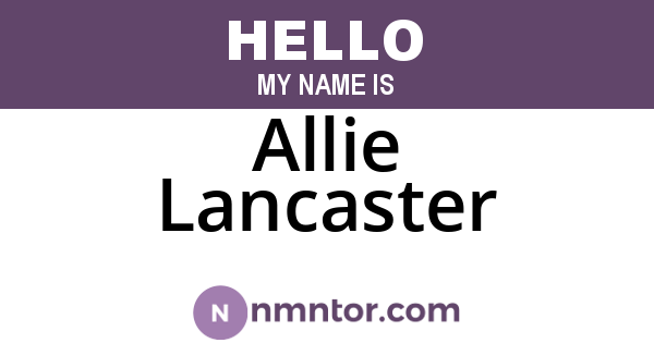 Allie Lancaster