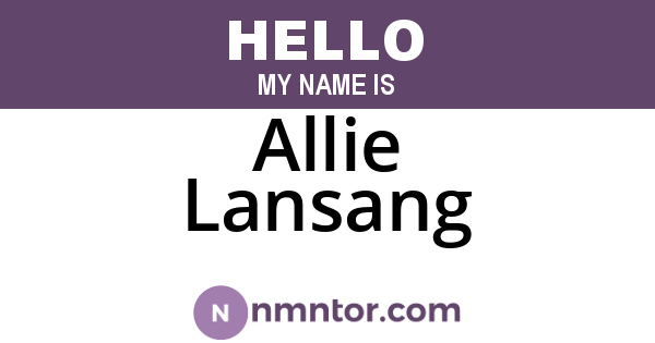 Allie Lansang