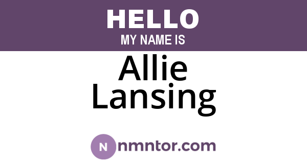 Allie Lansing