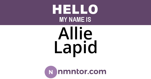 Allie Lapid