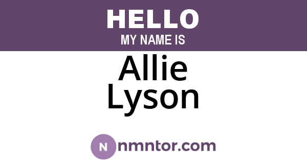 Allie Lyson