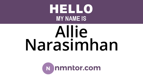 Allie Narasimhan