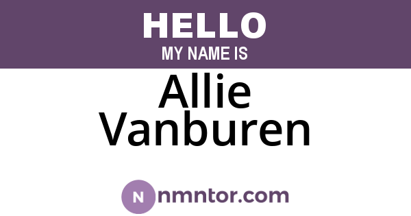 Allie Vanburen