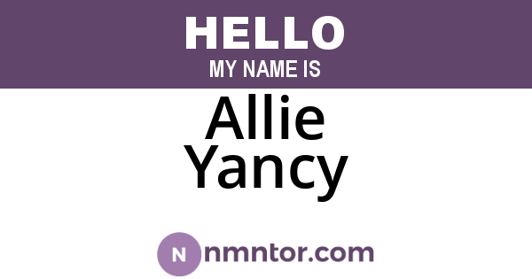 Allie Yancy