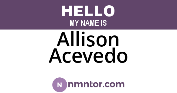 Allison Acevedo