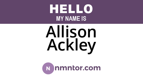 Allison Ackley