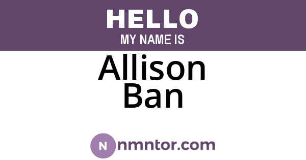 Allison Ban