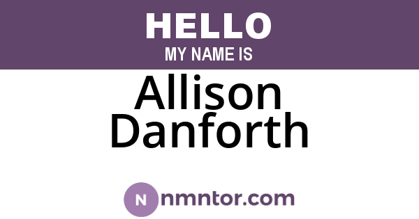 Allison Danforth