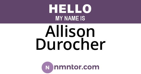 Allison Durocher