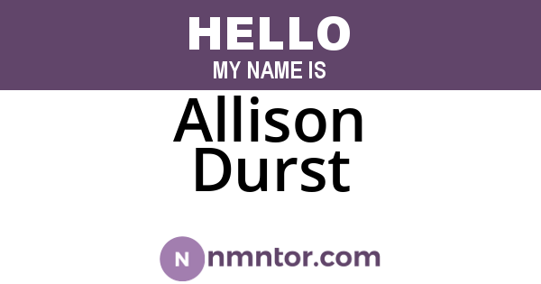 Allison Durst
