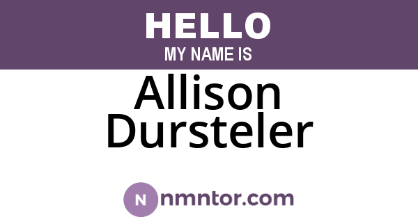 Allison Dursteler