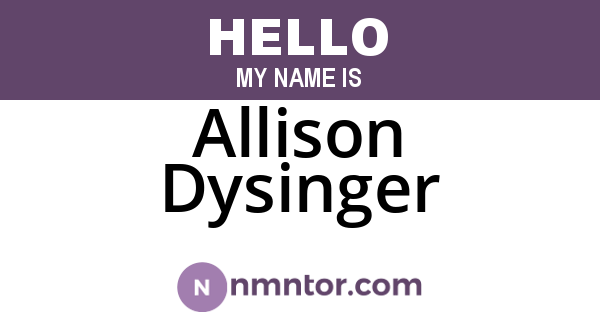 Allison Dysinger