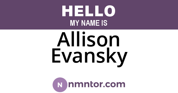 Allison Evansky