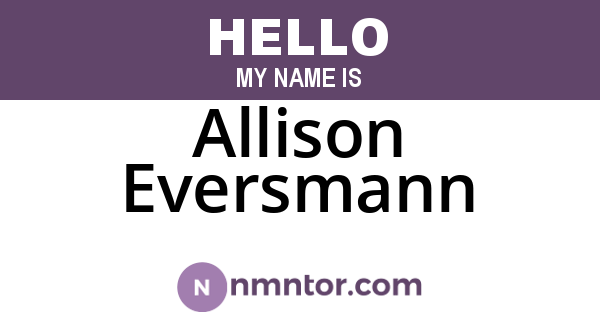 Allison Eversmann