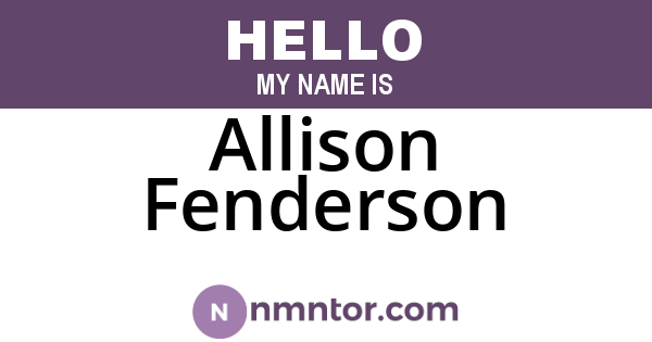 Allison Fenderson