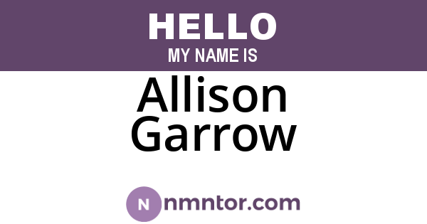 Allison Garrow