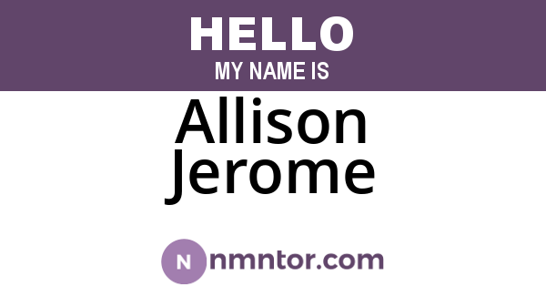 Allison Jerome