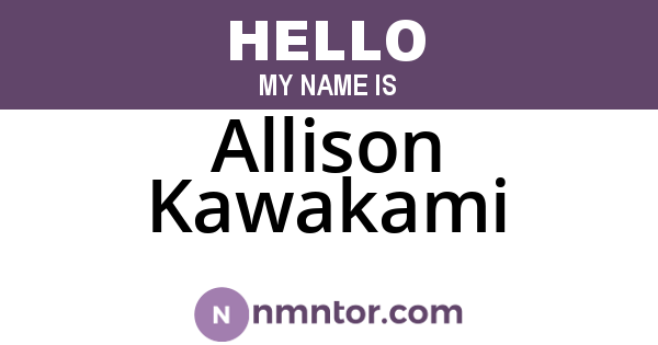 Allison Kawakami
