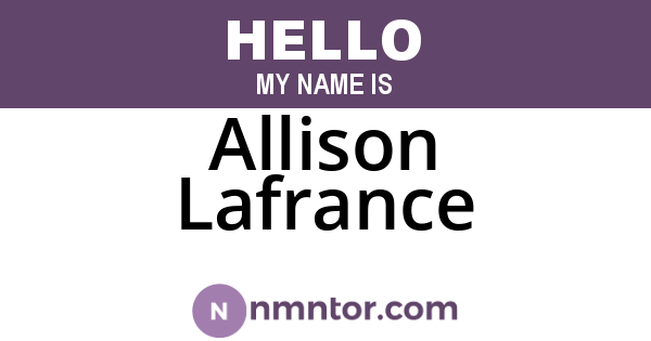 Allison Lafrance