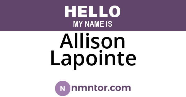 Allison Lapointe