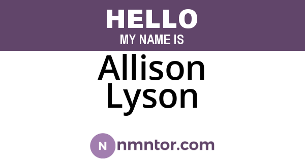 Allison Lyson