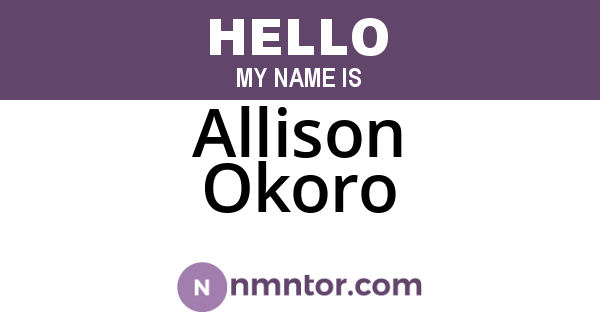 Allison Okoro