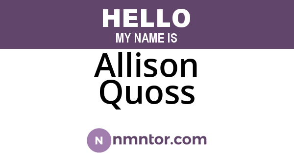 Allison Quoss