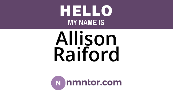 Allison Raiford