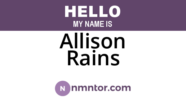 Allison Rains