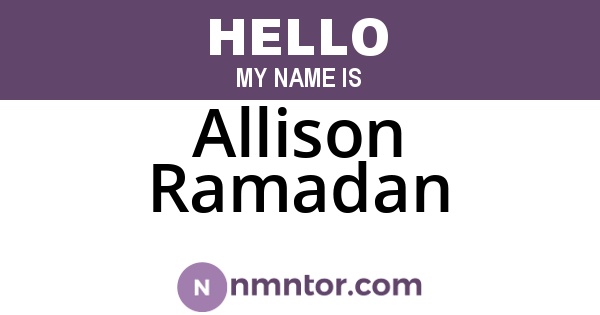 Allison Ramadan