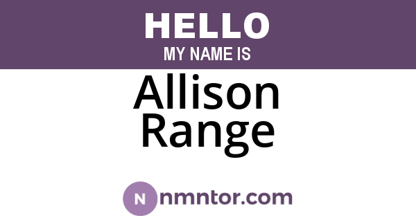 Allison Range