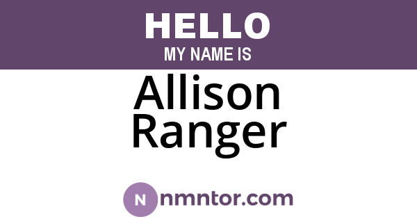 Allison Ranger
