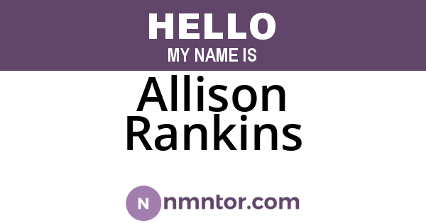 Allison Rankins