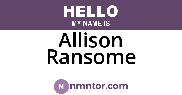Allison Ransome