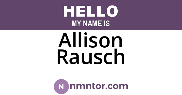 Allison Rausch