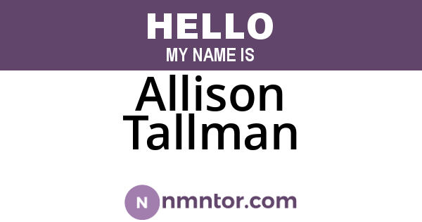 Allison Tallman