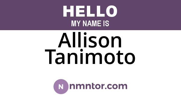 Allison Tanimoto