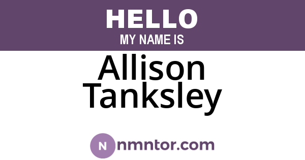 Allison Tanksley