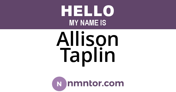 Allison Taplin