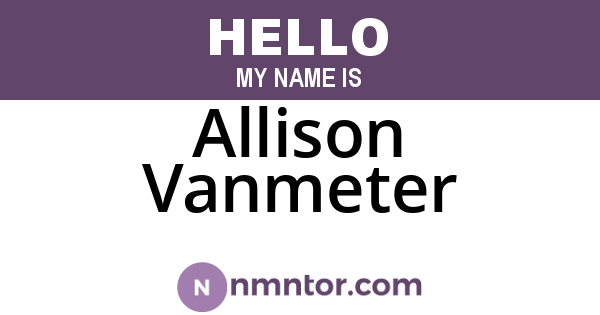 Allison Vanmeter