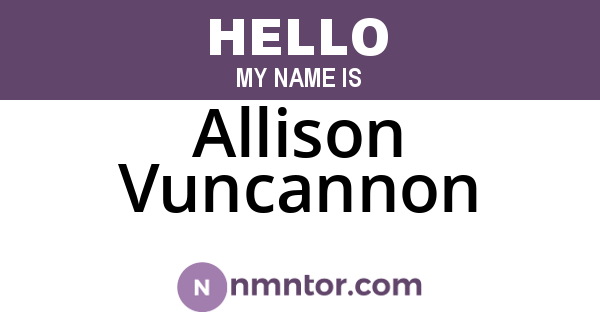 Allison Vuncannon