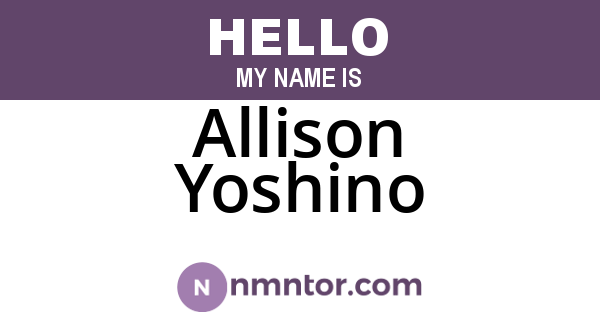 Allison Yoshino
