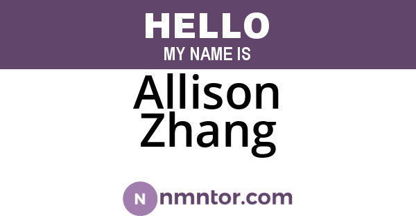 Allison Zhang